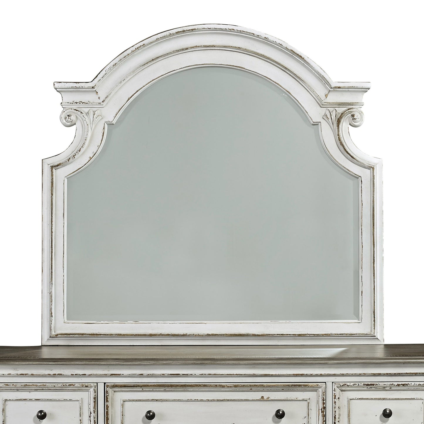 Magnolia Manor - Dresser & Arched Mirror - White