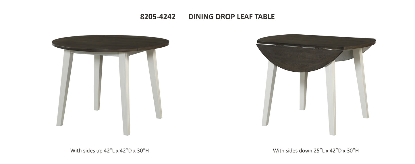8205 Grey & White Drop Leaf Dining