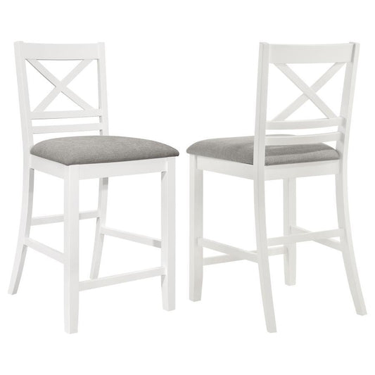 Counter Height Dining Chair (Set of 2) - White And Light Gray