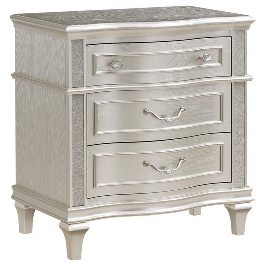 Evangeline - 3-Drawer Nightstand - Silver Oak