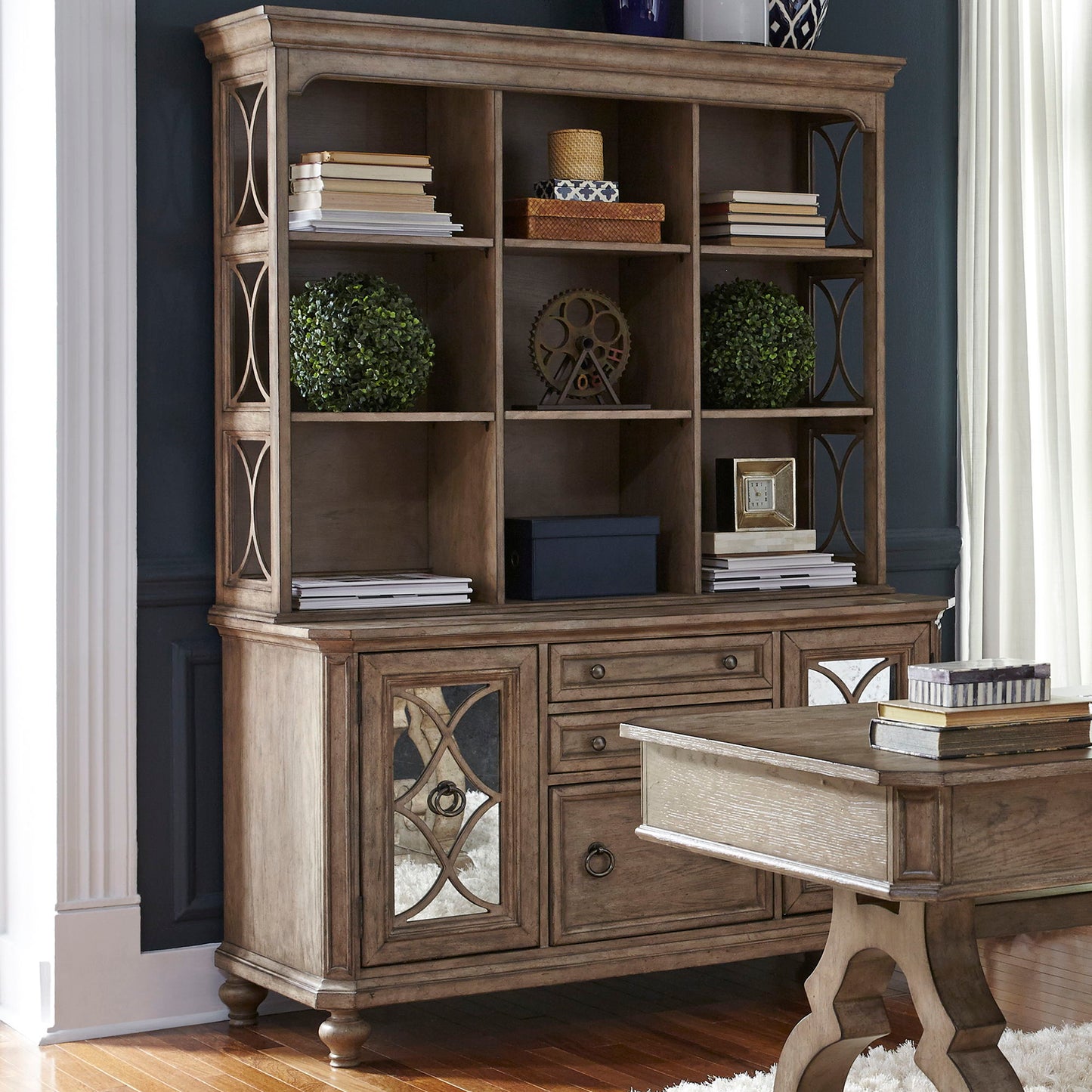 Simply Elegant - Credenza & Hutch Set - Light Brown