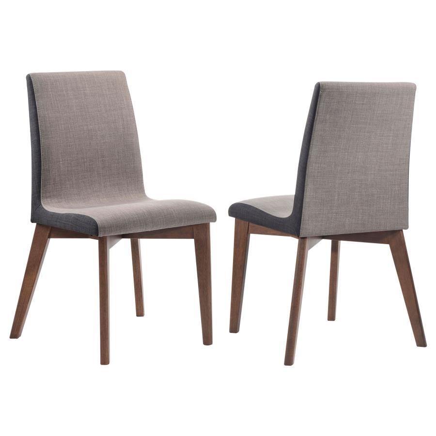 Redbridge - Upholstered Side Chairs (Set of 2) - Grey and Natural Walnut