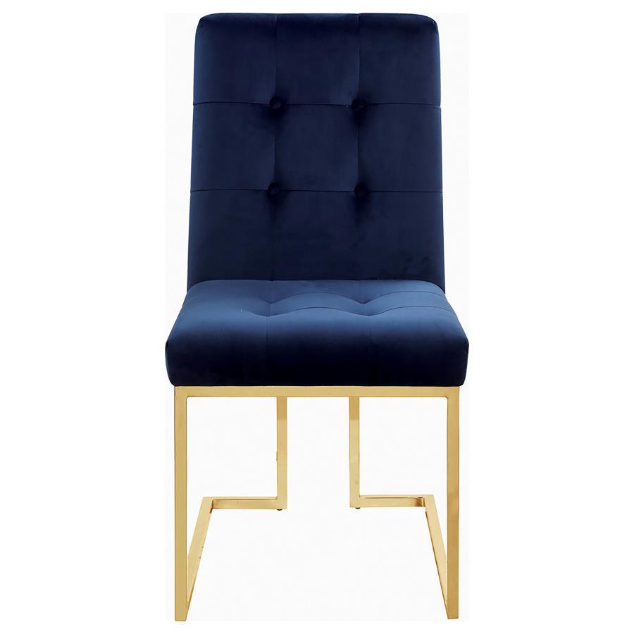 Cisco - Tufted Back Side Chairs (Set of 2) - Ink Blue