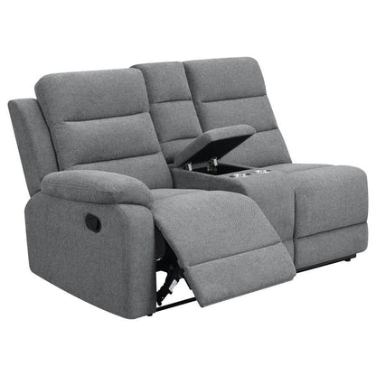 David - 3 Piece Upholstered Motion Sectional With Pillow Arms - Smoke