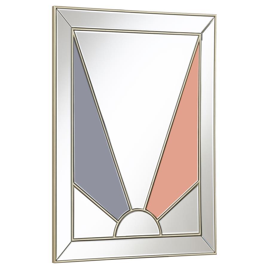 Calixte - Rectangular Wall Mirror - Champagne and Grey