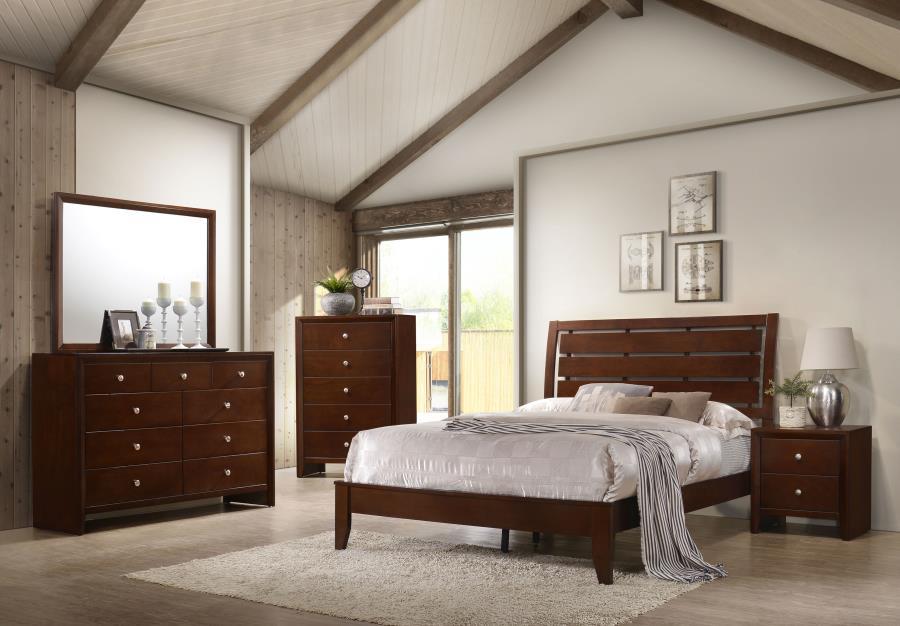Serinity - Panel Bed with Cut-out Headboard