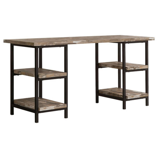 Kemper - 4-Shelf Writing Desk - Weathered Brown