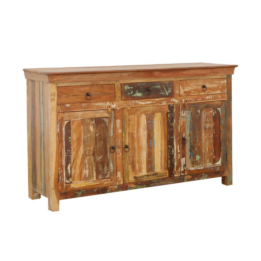 Harper - 3 Door Solid Reclaimed Wood Accent Cabinet - Brown