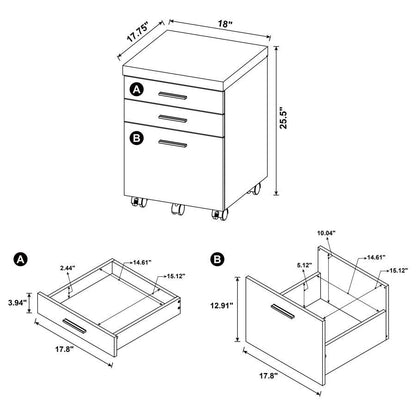 Skylar - 3-Drawer Mobile File Cabinet