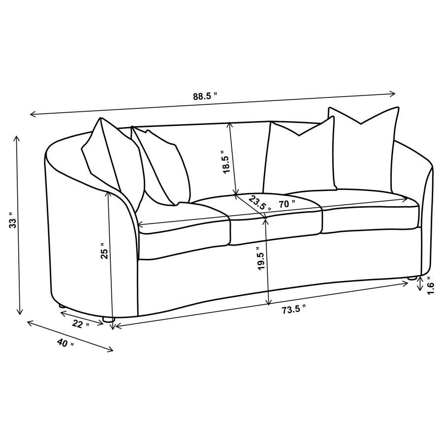 Rainn - Upholstered Tight Back Sofa Latte