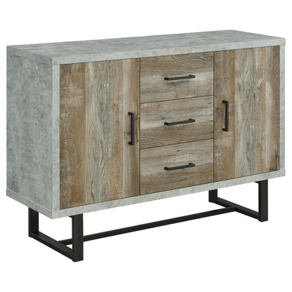 Abelardo - 3-Drawer Accent Cabinet - Weathered Oak And Cement