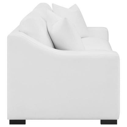 Ashlyn - Upholstered Sloped Arms Sofa - White