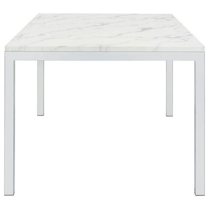 Athena - Rectangle Dining Table With Marble Top - Chrome